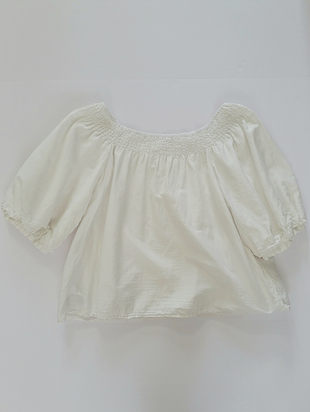 Velvet by Graham & Spencer Jolene Silk Cotton White Top, M, Boho Luxe Bardot - Picture 10 of 10